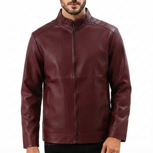 Meilleures ventes : Veste décontractée pour homme en cuir véritable et toile, à col montant, manches longues, légère, haute qualité, pour la vente en gros - Product Image 3