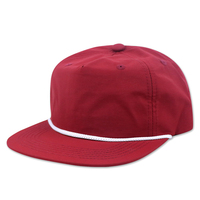 Casquettes de baseball snapback non structurées en tissu peigné 5 panneaux, respirantes et imperméables, avec cordons, couleurs personnalisées, design de fabricants, style urbain