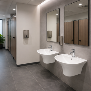 Lavabo mural semi-piedestal en granit Evo Modern pour hôtel, villa, bureau, salle de bain, garantie 5 ans, OSIS PLUS personnalisable - Product Image 5