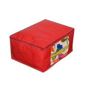 Clothes Bag Set-JaipurCrafts 6-Piece Non Woven <b>Saree</b> Covers <b>Red</b> 45 X 35 X 22 cm - Product Image 6