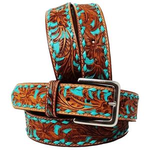 Ceinture occidentale en cuir de vache 100% véritable, motif Floral entièrement sculpté au meilleur prix pour hommes et femmes, vente en gros - Product Image 1