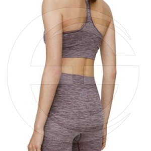 <b>Women's</b> Solid Mid Waist Yoga Bra and <b>Legging</b> Set-Eco-Friendly Seamless Sportswear for Athletic Gymwear - Product Image 6