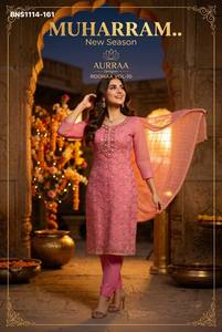 Colección de Kurti-Pant y Dupatta de organza pesada con trabajo manual y de posicionamiento, fabricante de la India, suministro al por mayor. - Product Image 5