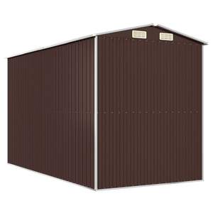 Dark Brown 75.6"x140.6"x87.8" Galvanized Steel <b>Garden</b> <b>Shed</b> for <b>Storage</b> - Product Image 6