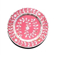 Assiette de présentation écologique en bois et coquillages naturels, faite à la main, avec mosaïque florale en nacre, plateau décoratif, vente en gros, coquillages irisés pour table