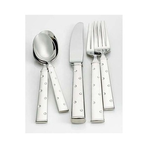 Set de couverts décoratifs en acier inoxydable avec fourchette polie argentée, cuillère et couteau - Product Image 6