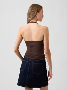 Débardeurs pour femmes personnalisés imprimés, couleur unie basique, à double doublure, col rond, ajustables, style camisole courte, sans manches, pour l'été - Product Image 2
