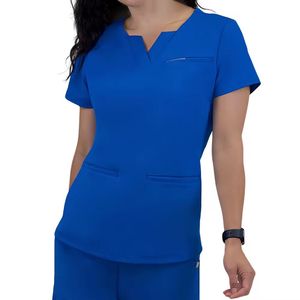 Uniforme de Enfermera de Hospital, Bata de Laboratorio Informal de Tela Sólida con Detección de Agujas, Unisex - Product Image 4