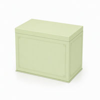 Boîte cadeau pliable personnalisée vert clair avec motif géométrique, emballage rigide pour vêtements et cosmétiques de luxe