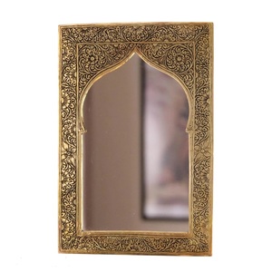 Iron Ornate Gold Moroccan Style Arched Wall <b>Mirror</b> Islamic Art Inspired Frame <b>Small</b> Irregular Shape Vintage Home Decor Made - Product Image 4