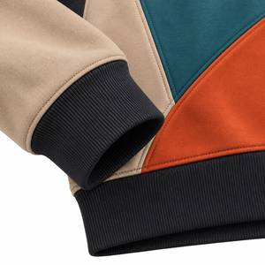 Mens Premium Curved Panel Color Block <b>Crewneck</b> Sweatshirt Custom Logo Casual Athletic Fleece Pullover Sportswear Windproof - Product Image 3