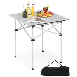 Tavolo da picnic pieghevole con piano in alluminio, capacità 150 libbre, borsa per il trasporto, larghezza 28 pollici - Product Image 1