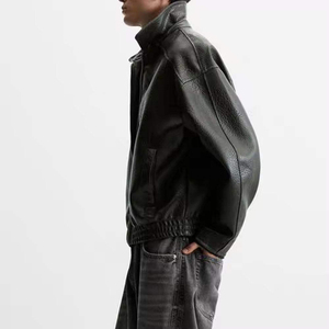 Manufacturer Custom Embossed Leather <b>Jacket</b> Vintage Varsity <b>Man</b> <b>Jackets</b> Oversized Faux Leather <b>Jacket</b> - Product Image 3