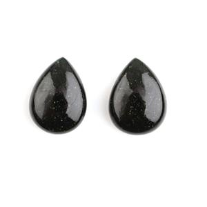 Perles Briolette en Grès Vert Galaxie Naturel de Haute Qualité, Forme Poire, 10x14mm, Calibrées, en Vrac pour la Fabrication de Bijoux - Product Image 1