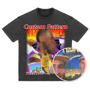 เสื้อยืดสตรีทแวร์ลายกราฟิกพิมพ์ DTG เสื้อยืดเปล่าไซส์ใหญ่ เสื้อผ้าผู้ชาย เสื้อยืดฟอกสี เสื้อยืดผู้ชายแบบสั่งทำ เสื้อยืดวินเทจทรงโอเวอร์ไซส์ - Product Image 2