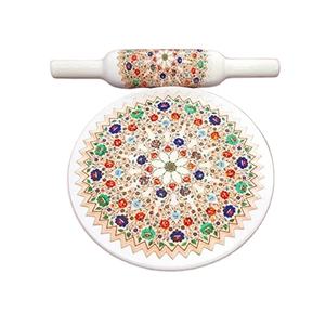 Tablero de mármol para rodar Chapati uso Buen diseño Mármol Tamaño personalizado tablero rodante de mármol redondo y Pin - Product Image 1