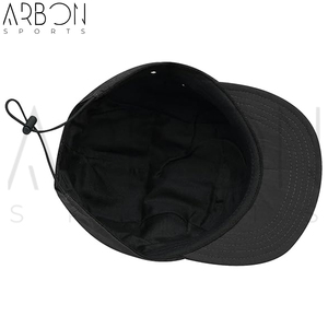 Casquettes 5 panneaux confortables noires unies avec logo personnalisé, service OEM ODM 2026 avec impression de votre propre logo, dernier style pour hommes et femmes - Product Image 4