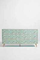 Commode à 9 tiroirs style méditerranéen traditionnel avec incrustations en os, motif géométrique, écologique, durable, mobilier de vie, hôtel, école
