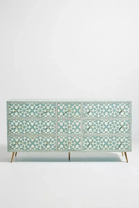 Mediterranean Style 9 Bone Inlay Drawer <b>Chest</b> With Geometric Pattern Modern Living Room Cabinet <b>Storage</b> Furniture - Product Image 2
