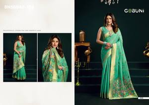 Colección Premium de Sarees y Blusas de Algodón Muga de Calidad de Exportación India con Bordado Mina y Borde Zari - Proveedor de Surat - Product Image 2