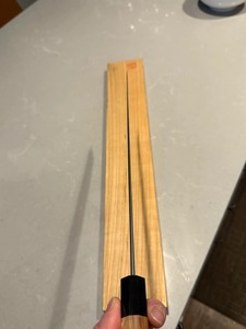 Couteau de chef artisanal en acier Damas avec manche en bois et étui en cuir, lame de 10-11,9 pouces, ambidextre, compatible lave-vaisselle - Product Image 4