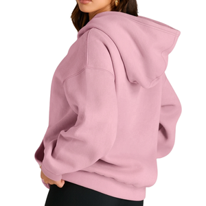 Hoodie en molleton pour femme à prix abordable, 100 % coton, style streetwear décontracté, épaules tombantes, respirant, écologique, tricoté - Product Image 6