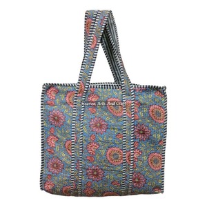 Sacs en coton indien matelassés, sacs de shopping faits à la main, imprimés floraux, sacs décontractés pour femmes, style bohème, sacs à main pour femmes, indiens - Product Image 6