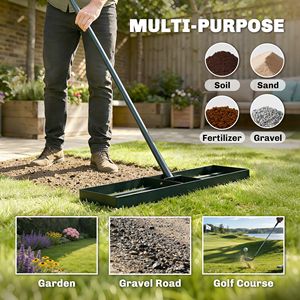 Rastrello Livellante per Prato in Acciaio Inossidabile Resistente 91,4 cm x 25,4 cm con Manico da 168,9 cm per Giardini e Campi da Golf - Product Image 5