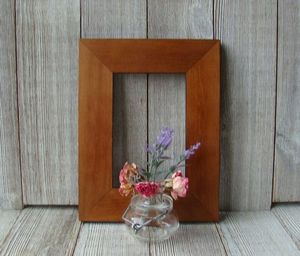 GrandEra Dual Slot <b>Frame</b> Custom Mango or Acacia Wood Desk <b>Frame</b> with Twin Photo Windows for Milestone Event <b>Memories</b> - Product Image 6