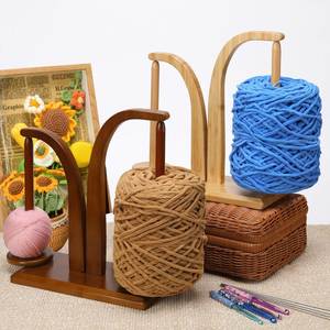 Eco-Friendly Portable Fashion Wooden Yarn Holder Stand Double Spindle Thread Spinner Knitting Crochet Winder Sewing Accessory - Product Image 6