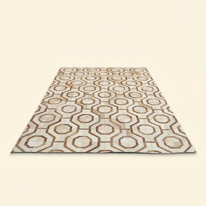Octave Link Beige <b>Brown</b> Hand Tufted Wool Rug Modern Interlocking Geometric Non-Slip Eco-Friendly Living Room Bedroom Hotel - Product Image 2