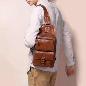 Genuine Leather Vintage <b>Chest</b> Bag Fashion Crossbody <b>Small</b> Messenger Men Cross Sling Bag Customizable Color Logo High Quality - Product Image 6