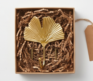 Handmade Ginkgo leaf Design Brass Wall <b>Hooks</b> <b>With</b> Vintage Design Perfect For Home Decor And Elegant Storage Solutions - Product Image 6