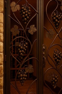 Portail d'entrée en fer forgé résistant à la rouille KHP, design Art Déco, finition thermolaquée, montage facile, motif vigne - Product Image 4