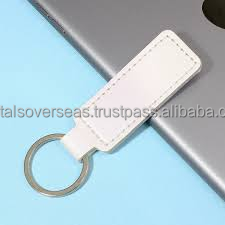 Porte-clés en cuir blanc au design simple, porte-clés en cuir cousu, porte-clés durable pour clés de voiture, sacs et accessoires - Product Image 3