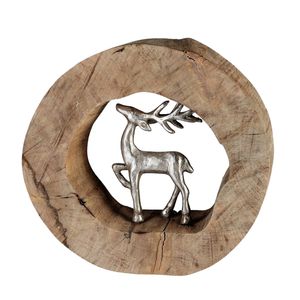 Nuevo Adorno Decorativo con Diseño de Ciervo y Base de Madera, Ideal para Regalo de Bautizo, Decoración o Adorno de Estante - Product Image 1