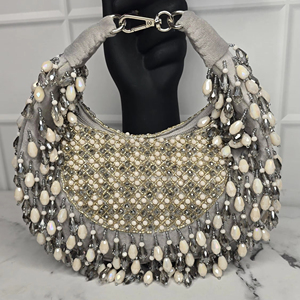 Bolso de mano bordado a mano para novia, cartera de boda para mujer, bolso de noche étnico de diseñador, estilo bohemio, de lujo, con diseño floral, de la INDIA - Product Image 1