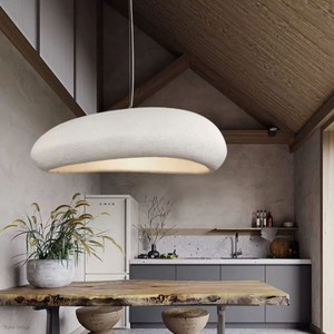 Lampe suspendue minimaliste moderne grise en mousse, différents styles de matériaux, lustre pour restaurant d'hôtes - Product Image 2