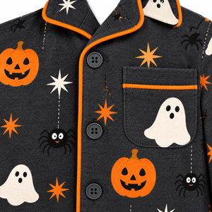 Conjunto de pijama térmico unisex para bebé, ropa de dormir con estampado de calabaza, manga larga, cintura elástica, ropa de dormir para niños pequeños - Product Image 5