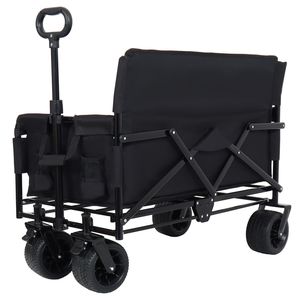 Carrito Plegable Convertible 3 en 1, Resistente, Capacidad de Carga de 500 lb, 180 L, Carretilla Todoterreno con Asiento de Banco y Almacenamiento, Carrito para Acampar - Product Image 4
