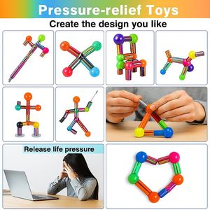 Penna Magnetica Antistress Nera, Strumento di Scrittura Modulare Multifunzionale, Giocattolo da Scrivania DIY, Regalo di Compleanno Unico per Adulti - Product Image 2