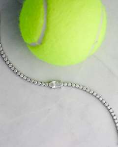 Collier Tennis Tendance pour Mariage, Haute Qualité, Plaqué Or Blanc, Argent 925, 4mm, Chaîne Moissanite VVS pour Homme - Product Image 3