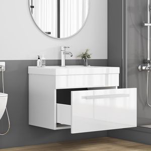 24-Inch Wall Mount <b>Bathroom</b> <b>Vanity</b> with 1 Large Drawer Unique Metal Factory Handle Soft Close System Sink Combo-Factory Direct - Product Image 2