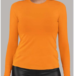 Camiseta Básica Diaria para Mujer, Camiseta de Algodón Suave con Cuello Redondo, Manga Larga, Corte Regular, Camiseta de Verano - Product Image 1