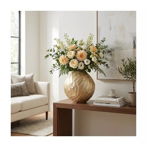 แจกันตั้งโต๊ะดีไซน์ทันสมัยรุ่น Fresh Collection Dune Bloom พร้อมดีไซน์วงแหวน งานศิลปะตกแต่งทำมือ - Product Image 2