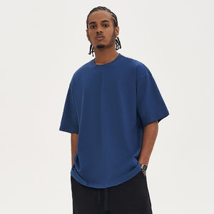 T-shirts pour hommes 100% coton, coupe ample, épaules tombantes, vêtements d'été, 200 - 220 GSM - Product Image 1