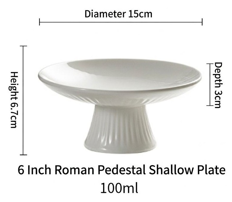 6 inch high foot shallow plate