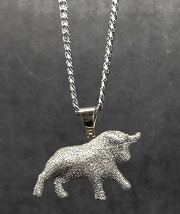 Colgante de Toro Iced Out con Moissanita, Plata de Ley 925, Microincrustaciones, Amuleto de Animal, Joyería Hip Hop - Product Image 3