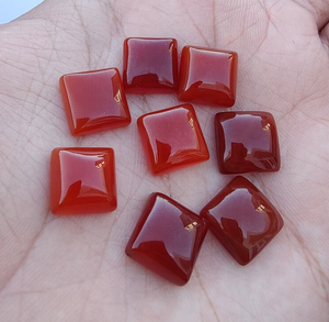 Forma cuadrada de ónix rojo Natural, cabujón con parte posterior plana de 12mm, piedra preciosa adecuada para anillos, collar, fabricación de joyas DIY, proveedor mayorista - Product Image 5