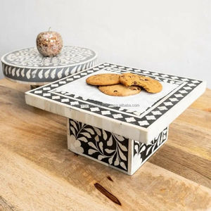 Venta al por mayor de bandejas de soporte para servir chocolate con incrustaciones de hueso de nácar para tienda de chocolate y accesorios de panadería de LUXURY CRAFTS - Product Image 4